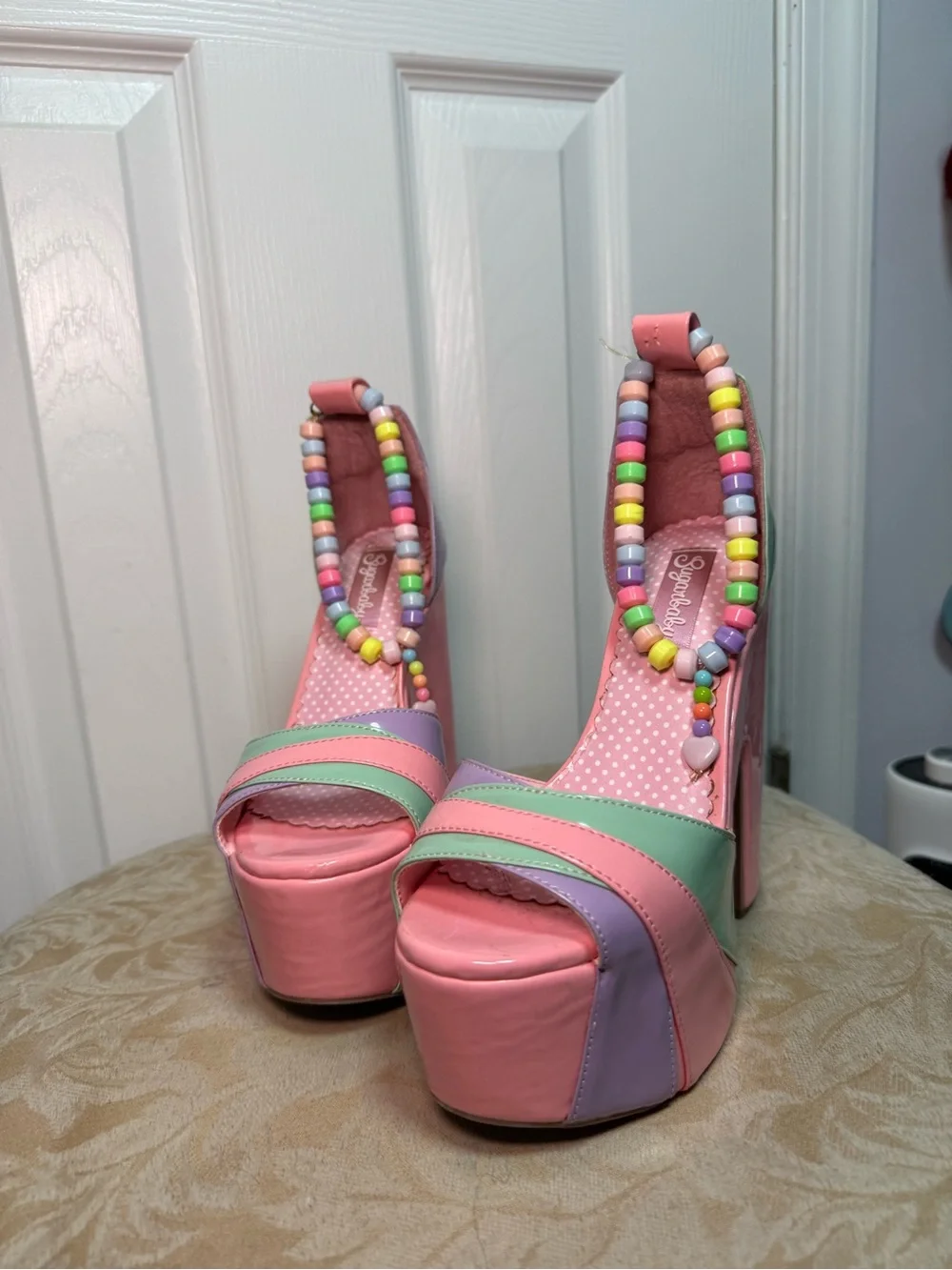 Sugar Thrillz CANDY Pastel Multi-Color Platform Heels